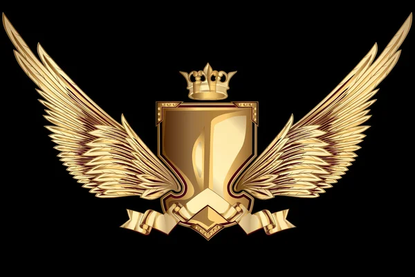 Gouden gevleugelde insignia — Stockvector