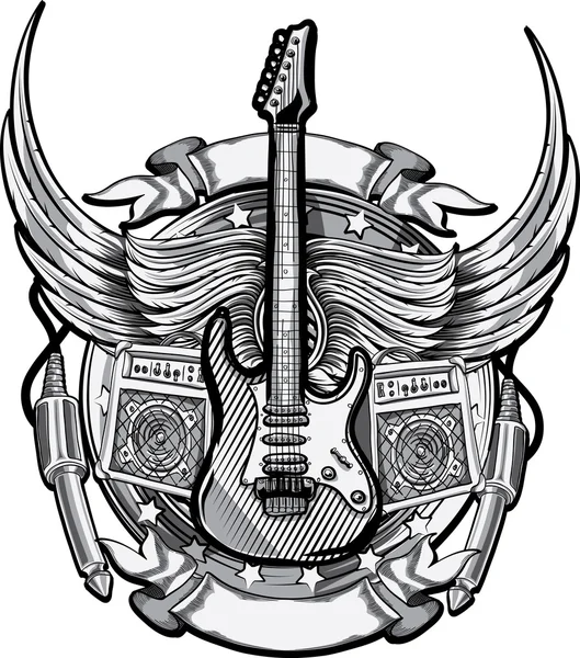 Emblema di musica rock — Vettoriale Stock