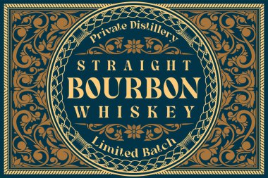 Burbon viski - dekoratif dekoratif etiket