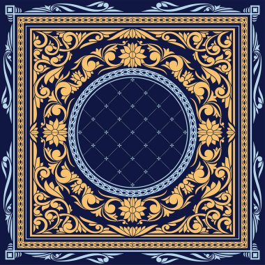 Dekoratif retro çiçekli boş kart şablonu