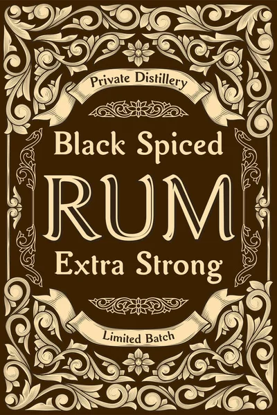 Black Rum - dekoratif dekoratif etiket