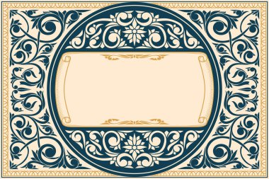 Dekoratif retro çiçekli boş kart