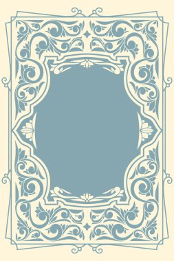 Dekoratif retro çiçekli boş kart şablonu