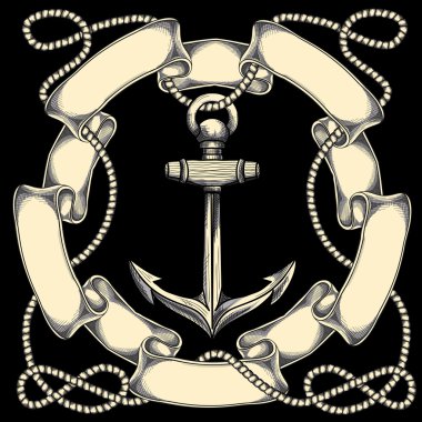 Hand-drawn anchor emblem clipart