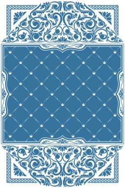 Dekoratif süslemeli çiçekli tek renkli boş kart şablonu