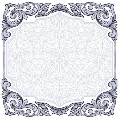 Dekoratif retro çiçekli boş kart şablonu 