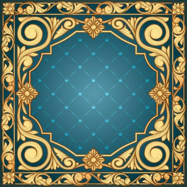 Altın süslü sanat yeni dekoratif vintage boş çerçeve tasarımı