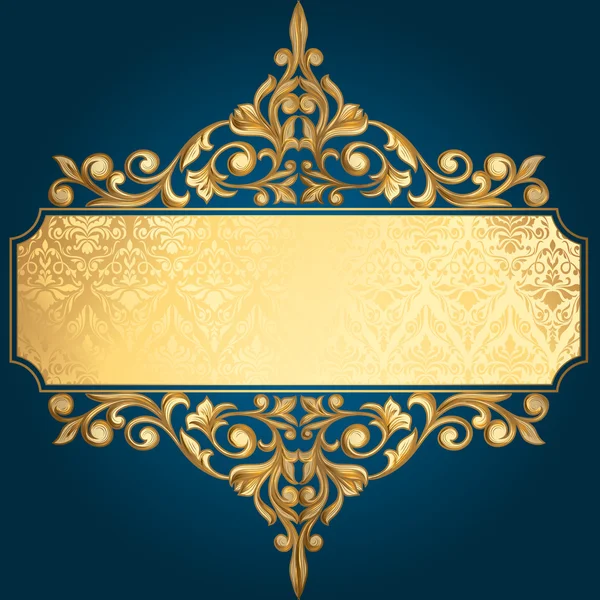 Cadre d'ornement vintage doré — Image vectorielle