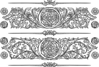 Retro dekoratif tasarım öğeleri