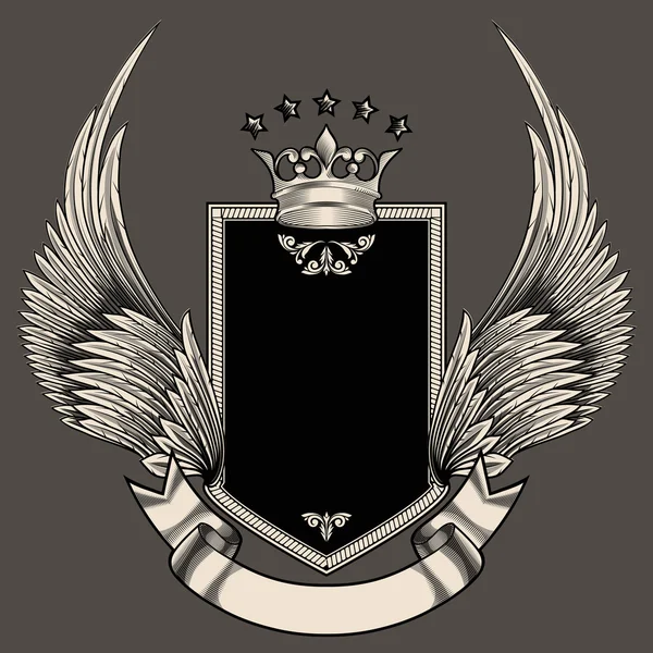 Emblema vintage con alas — Archivo Imágenes Vectoriales