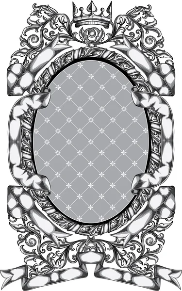 Retro ornate oval frame — Stock Vector