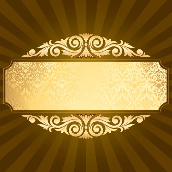 Etiqueta decorativa de oro — Vector de stock