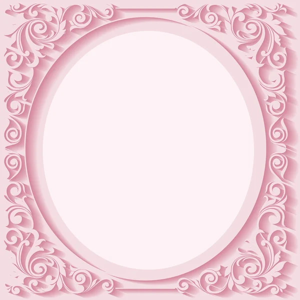 Elegant pink vintage frame — Stock Vector