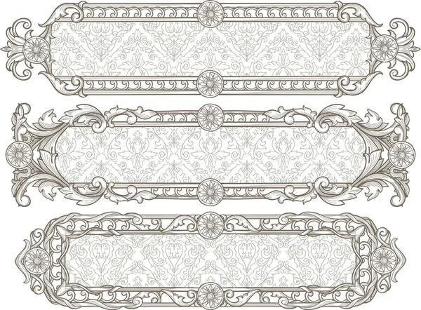 Conjunto de painéis decorativos vintage — Vetor de Stock