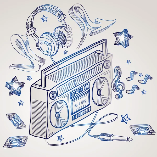 Boombox vintage design — Stockový vektor