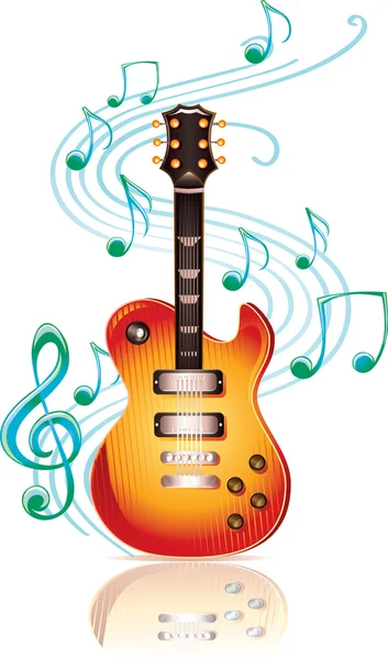 Rock gitaar embleem — Stockvector