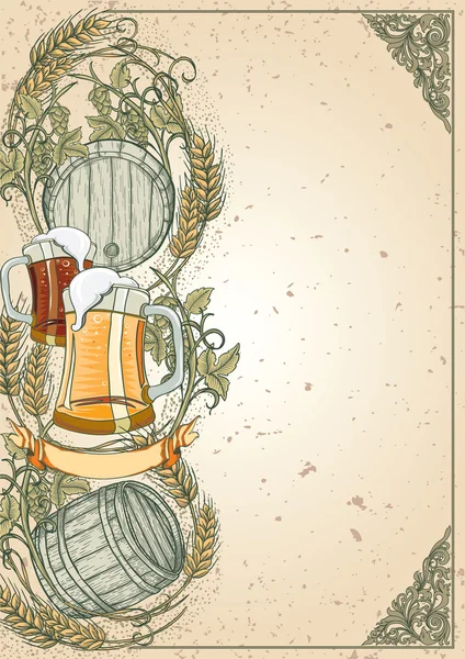 Cerveja bebida banner vintage — Vetor de Stock