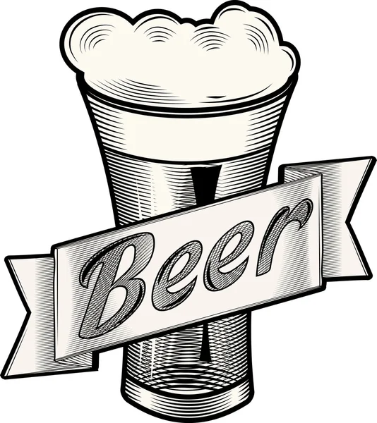 Sklenice piva symbolu — Stockový vektor