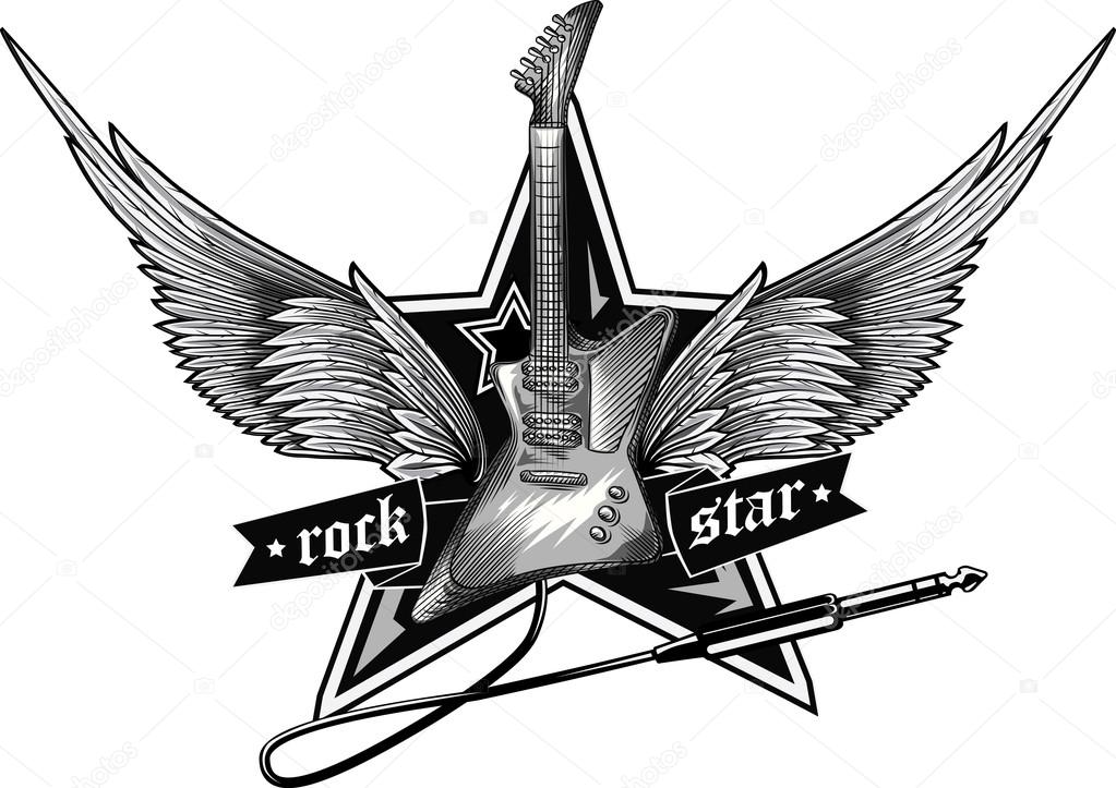 rock guitar emblem