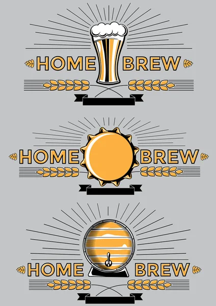家酿啤酒标志 — 图库矢量图片