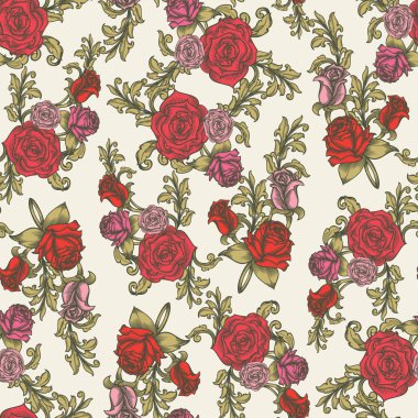 Gül çiçek seamless modeli