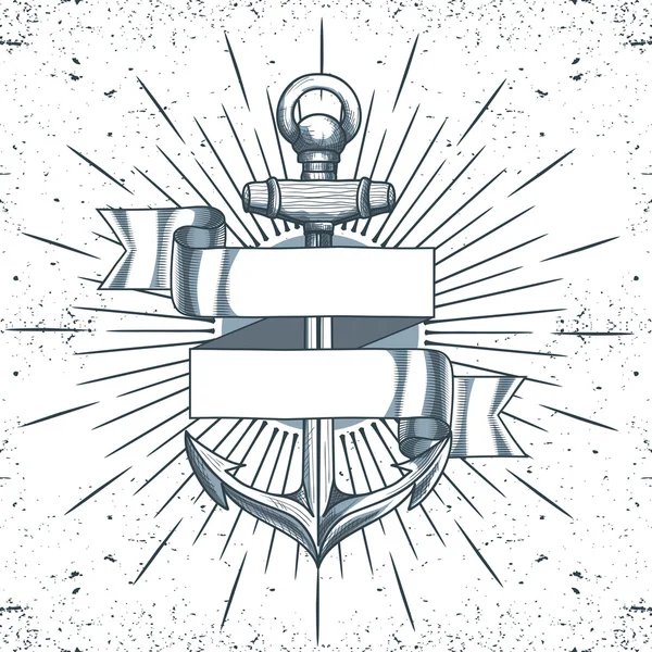 Ankare vintage emblem — Stock vektor