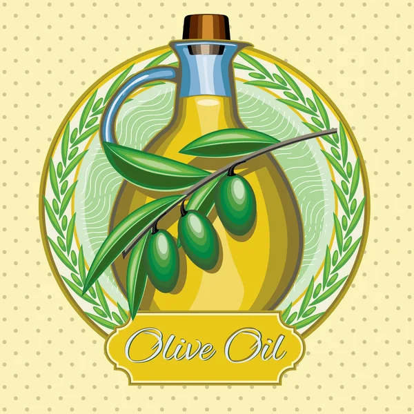 Emblema dell'olio d'oliva — Vettoriale Stock