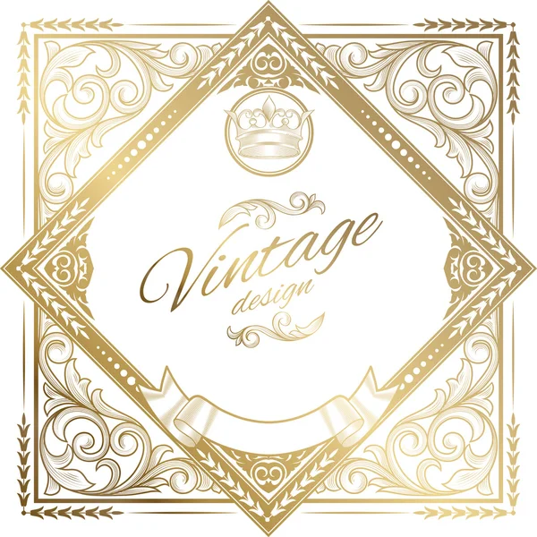 Cadre vintage royal doré — Image vectorielle