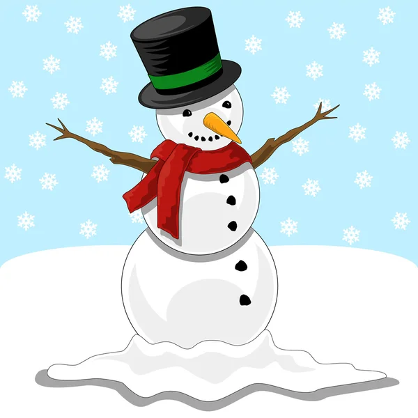 Boneco de neve feliz — Vetor de Stock