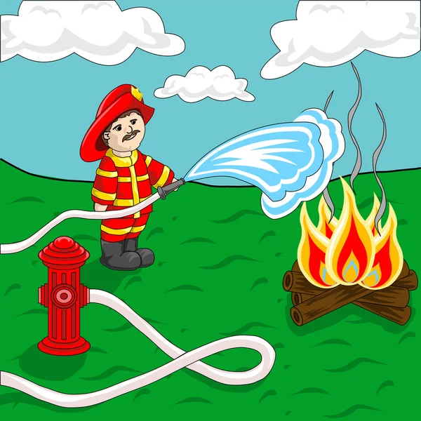 Fireman — Stock Vector