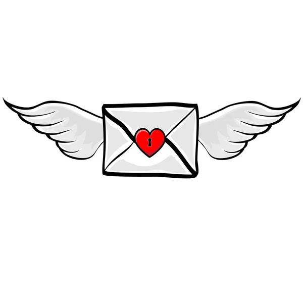 Lettre Ailes de coeur — Image vectorielle