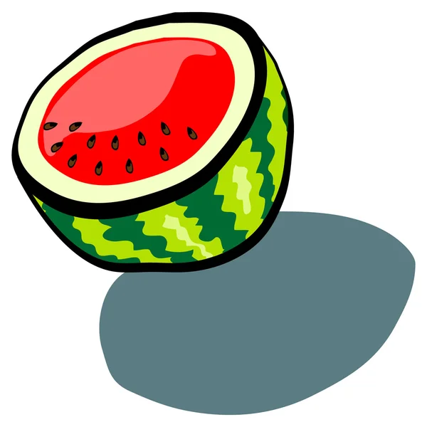 Watermelon Half — Stock Vector