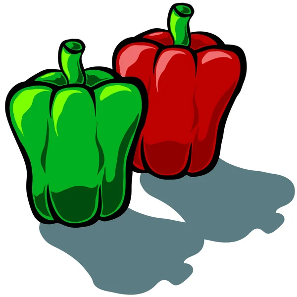 Capsicum Bi szín — Stock Vector