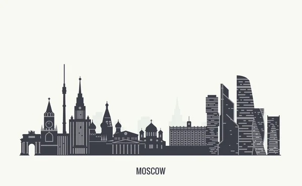 Силуэт московского горизонта — стоковый вектор