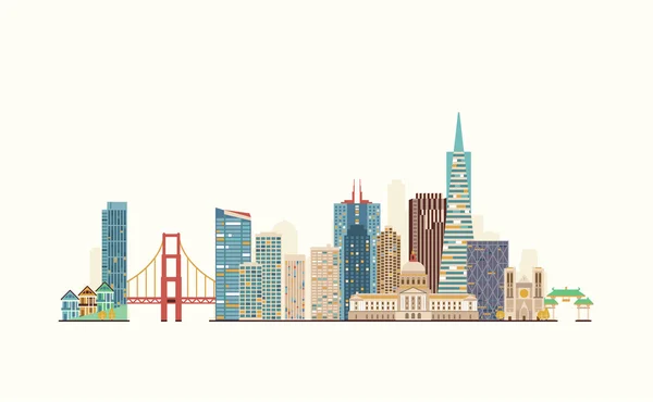 Сан-Франциско горизонт — стоковий вектор