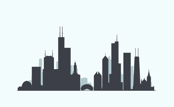 Silhouette Chicago Skyline — Image vectorielle