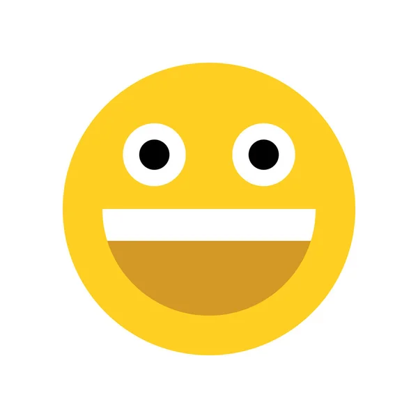 Cara amarilla feliz. Cara de emoji. — Vector de stock