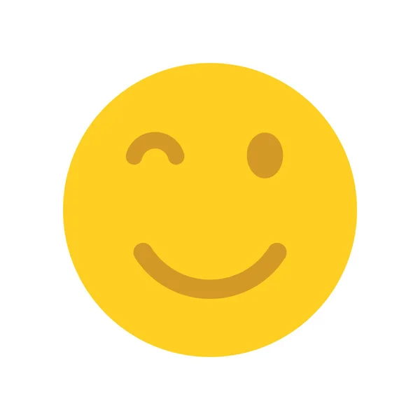 Cara amarilla feliz. Cara de emoji. — Vector de stock