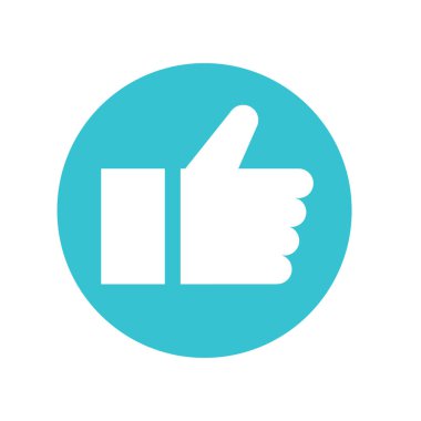 Başparmaklar yukarı. Sembol gibi. Düz biçim