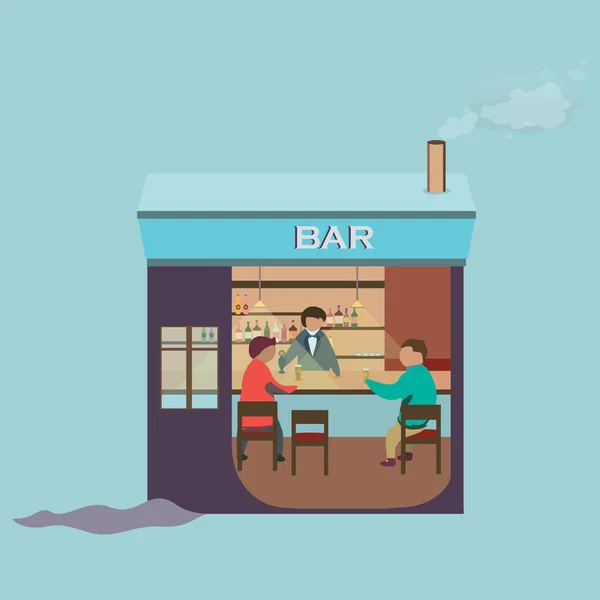 Bar de invierno — Vector de stock