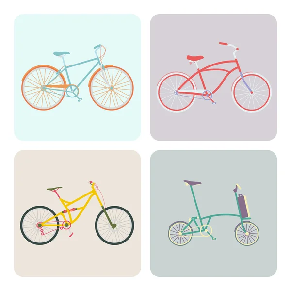 Four bicycles — Stock Vector