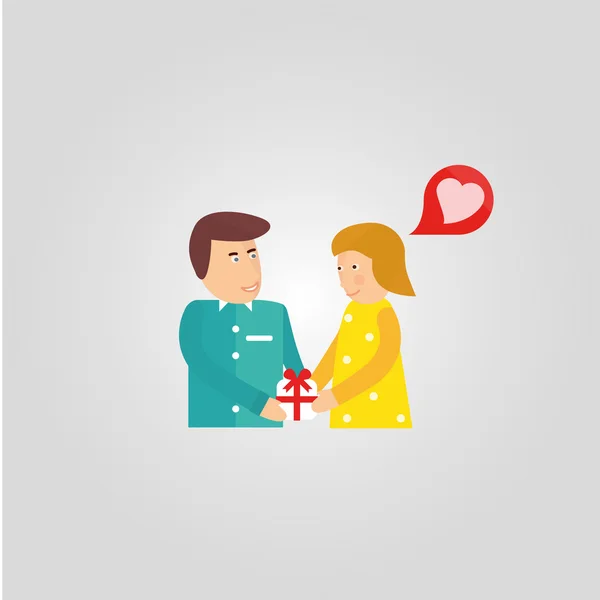 Gift on Valentine's Day — Stock Vector