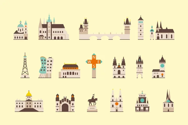 Praga edificio histórico — Vector de stock