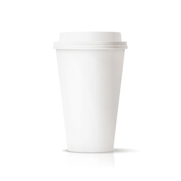写真現実的な白い旅行マグカップ — ストックベクタ