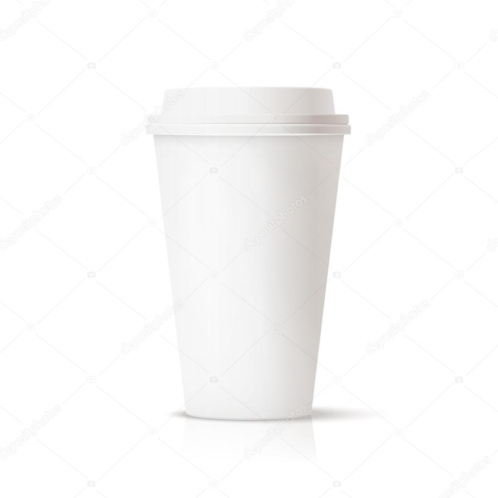 Photo realistic white travel mug
