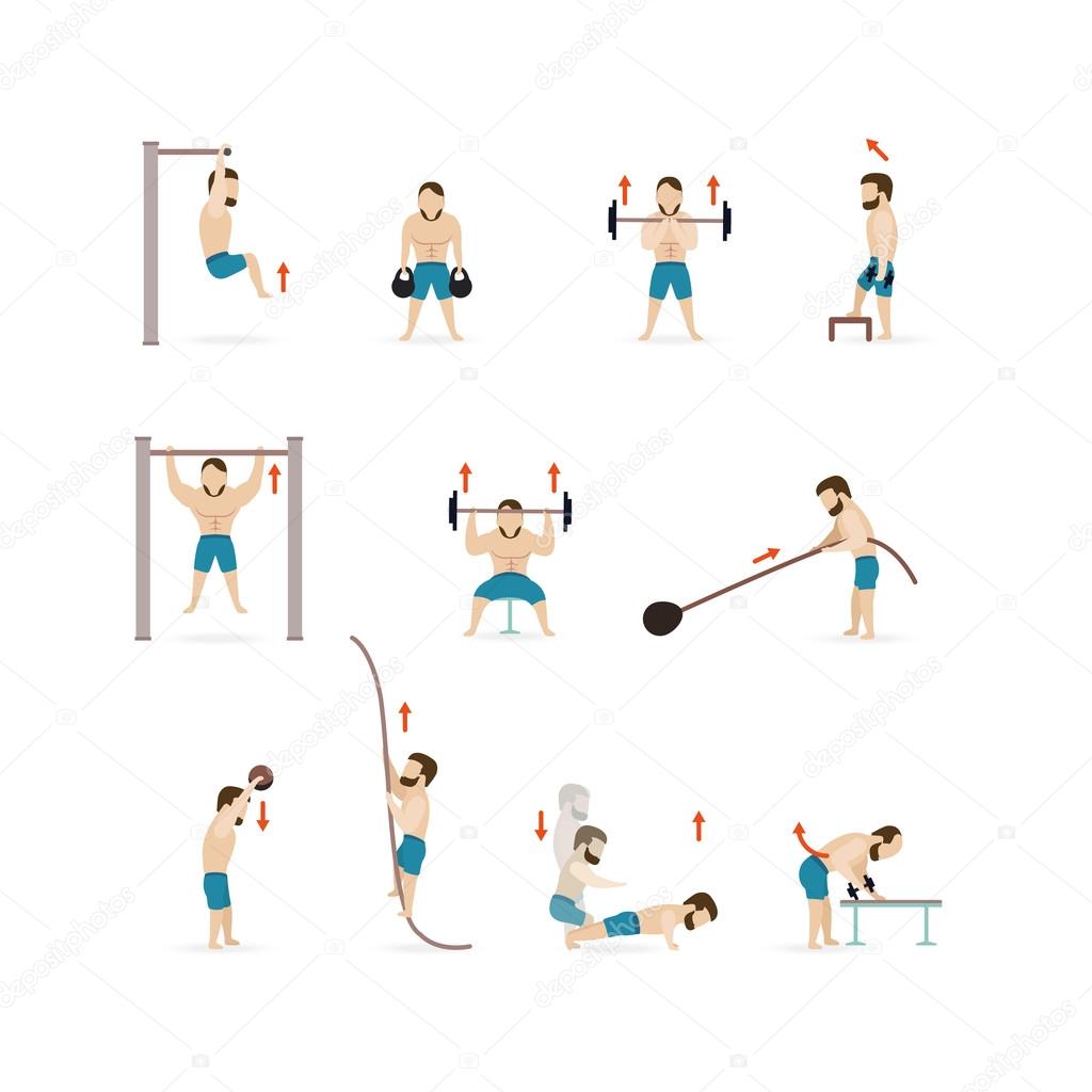 Man Athletic Gym Gymnasium Training Fitness Workout Symbol