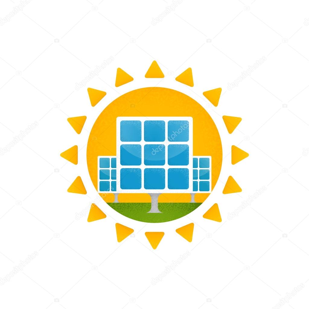 Solar panel and sun.