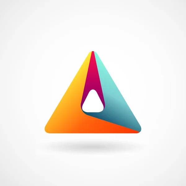 Triangle abstract logo. Business, media, technology, web — Stock Vector