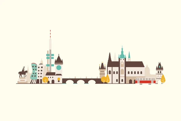 Skyline de Praga — Archivo Imágenes Vectoriales