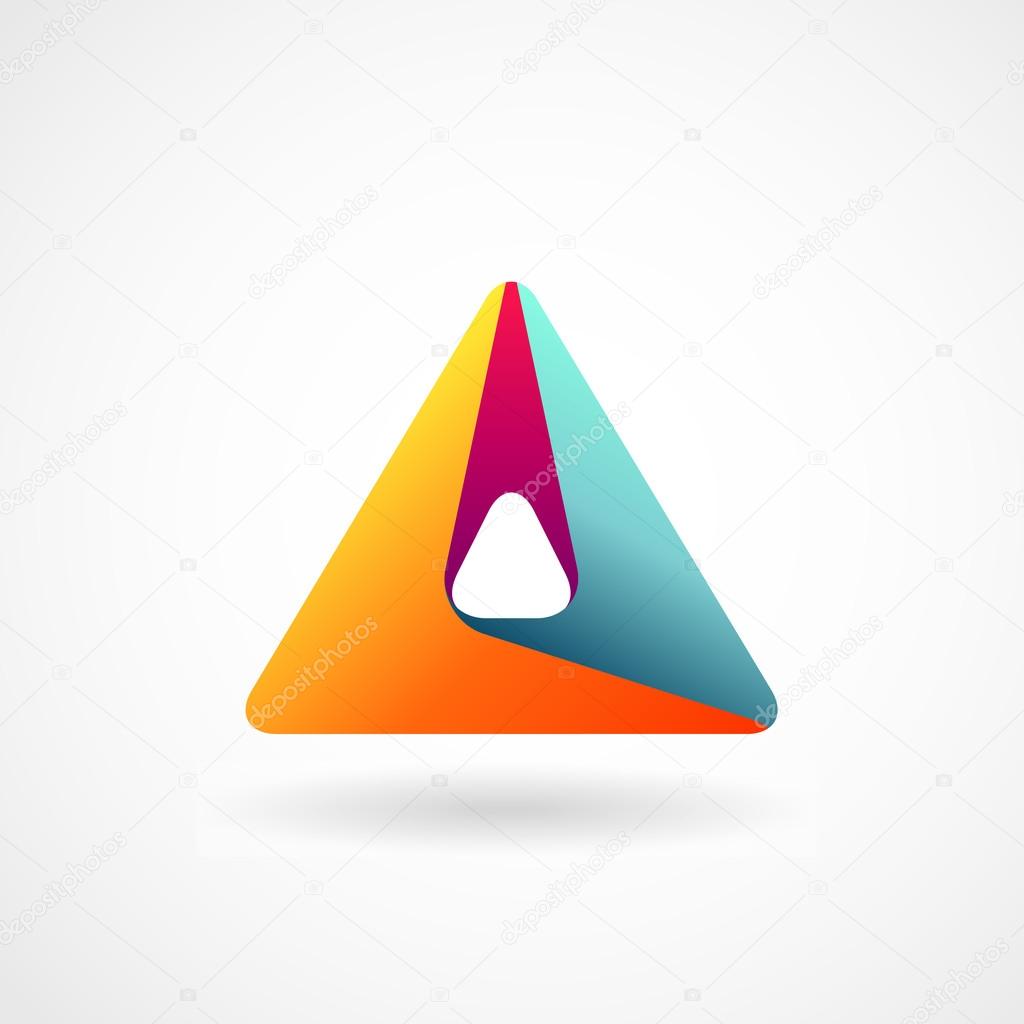 Triangle abstract logo. Business, media, technology, web